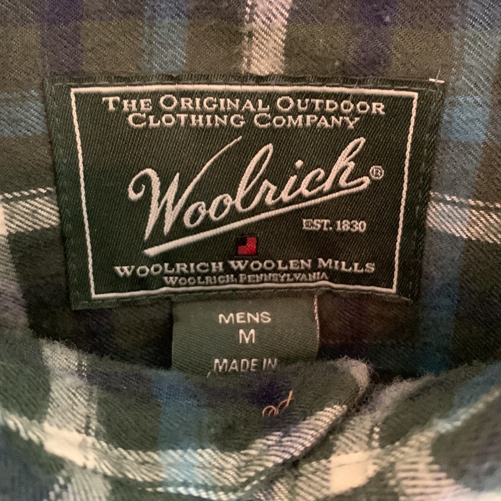 Woolrich Flannel Button Down Medium - image 5